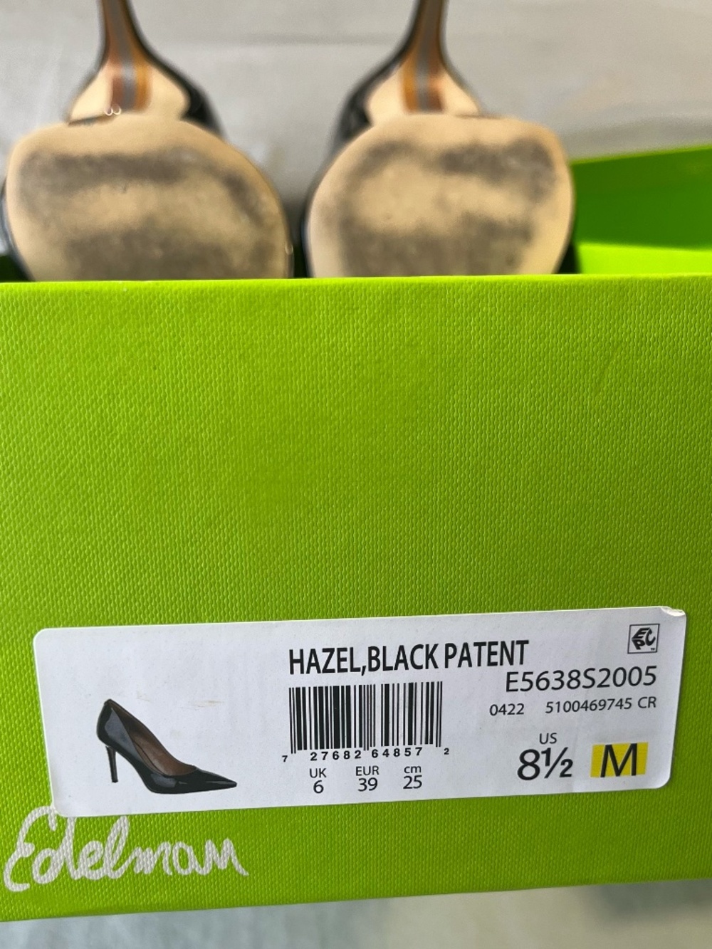 Sam Edelman Hazel Black Patent Leather Pointed Toe Pumps Womens Size 8.5 w Box - Picture 3 of 4